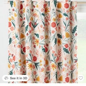 Pillowfort Target Floral Patterned Curtain 4 panels) Black Out